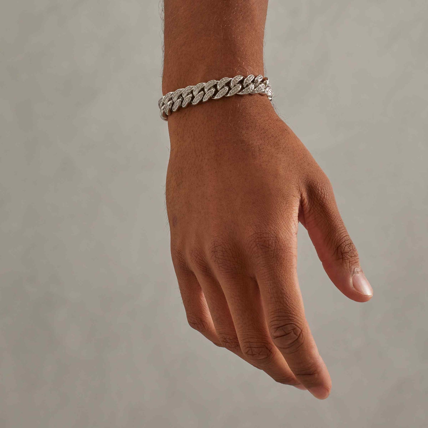 12 MM CUBAN BRACELET - WHITE GOLD