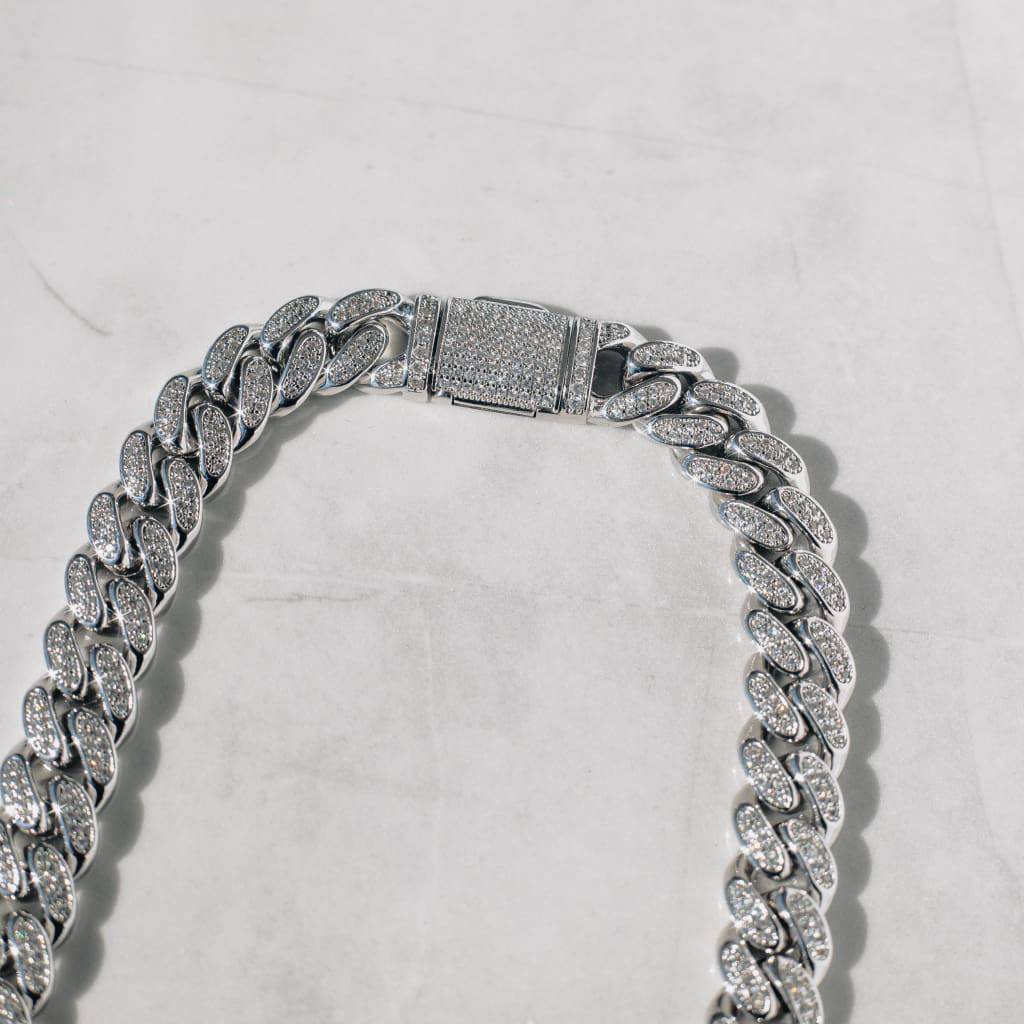 12 MM CUBAN CHAIN - WHITE GOLD