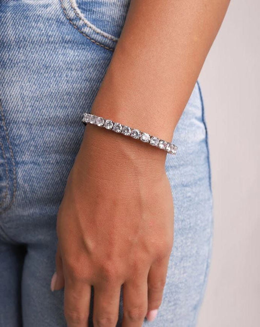 5 MM GIRL'S TENNIS BRACELET - WHITE GOLD